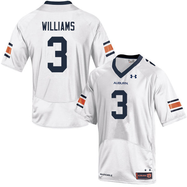 Men #3 D.J. Williams Auburn Tigers College Football Jerseys Sale-White - Click Image to Close